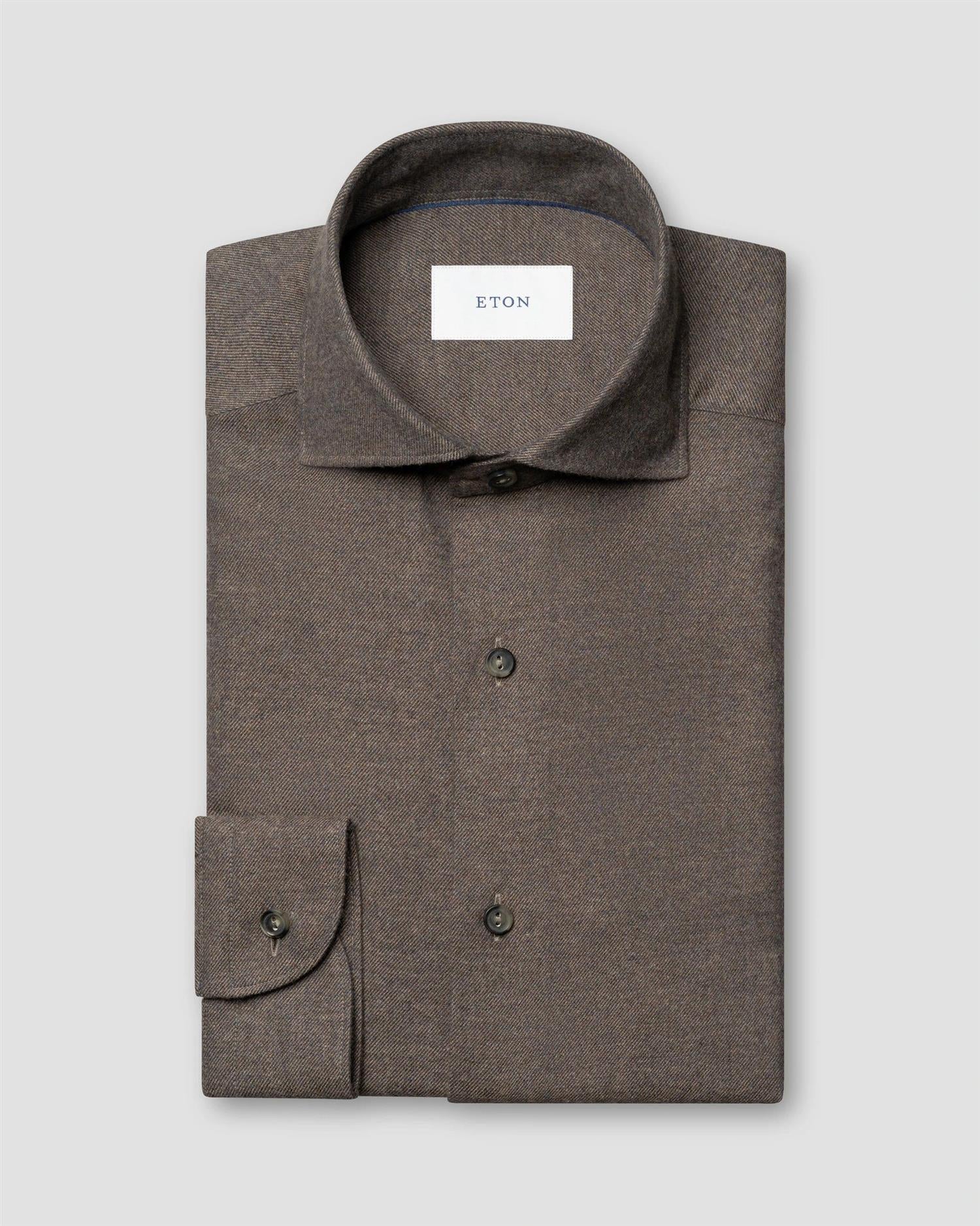 Skjorte - Solid Flannel Shirt Beige