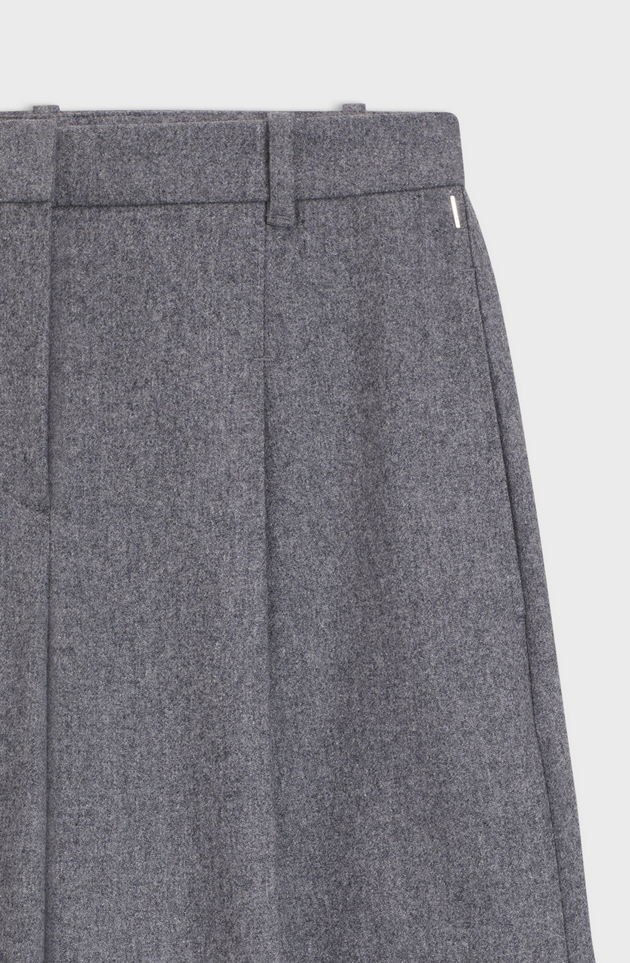 Bukse - Regular-Fit Wide-Leg Trousers Soft Flannel Light Pastel Grey