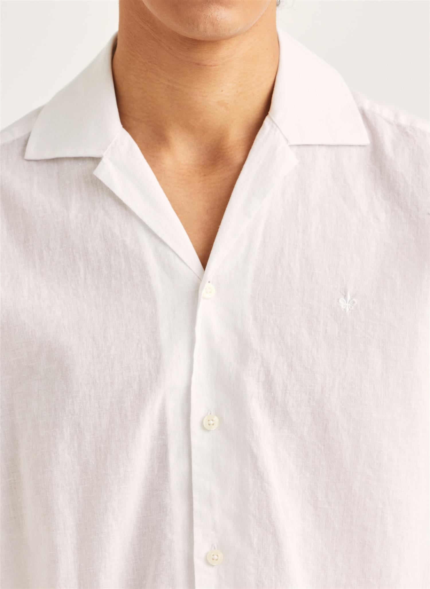 Linskjorte - Resort Linen SS Shirt-Classic Fit White