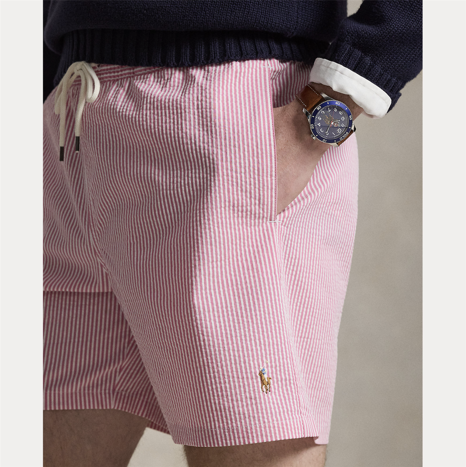 Badeshorts - Traveler Classic Swim Trunk Resort Rose Seersucker
