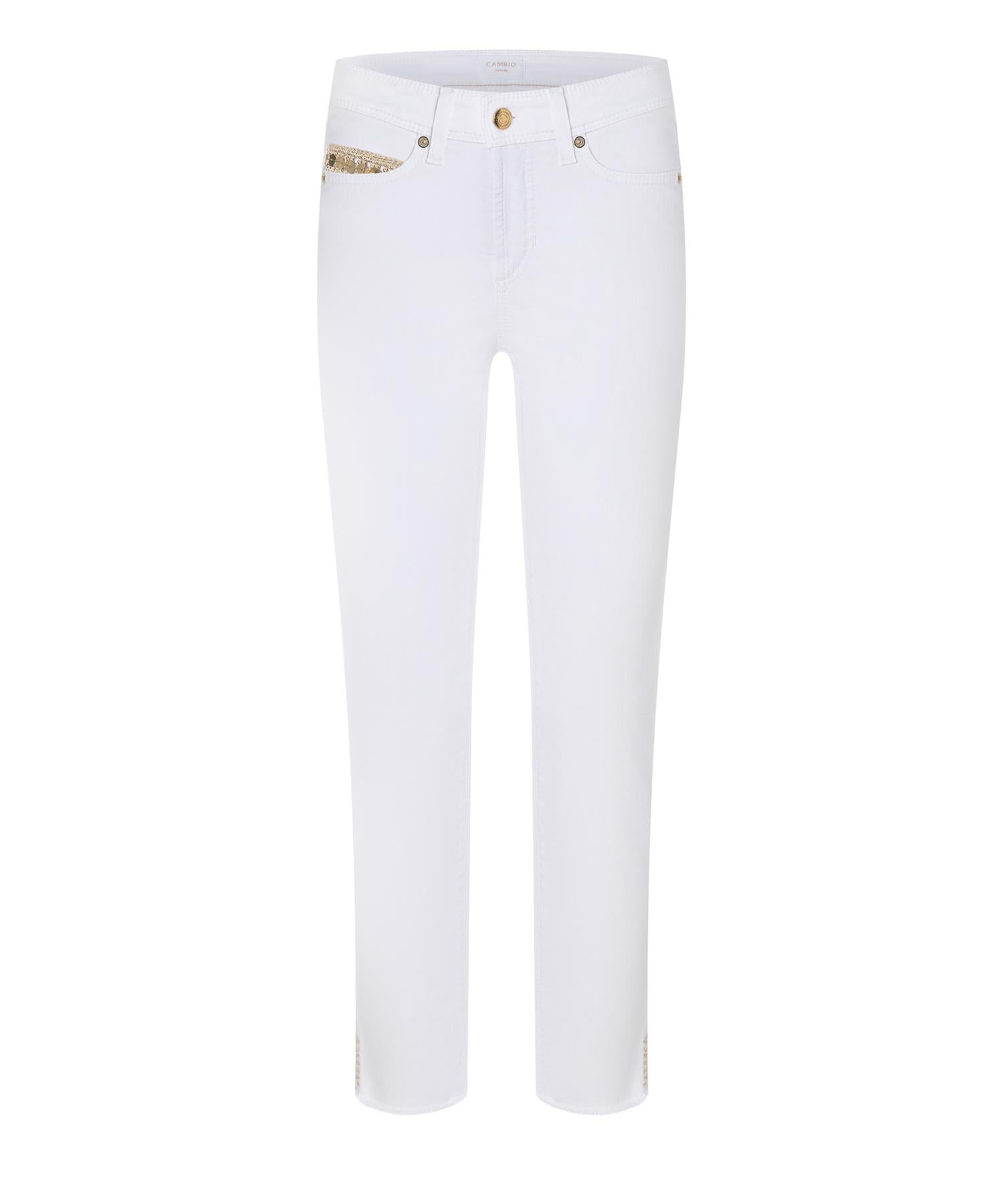 Jeans- Piper Short Sofwashed Fringed White Denim