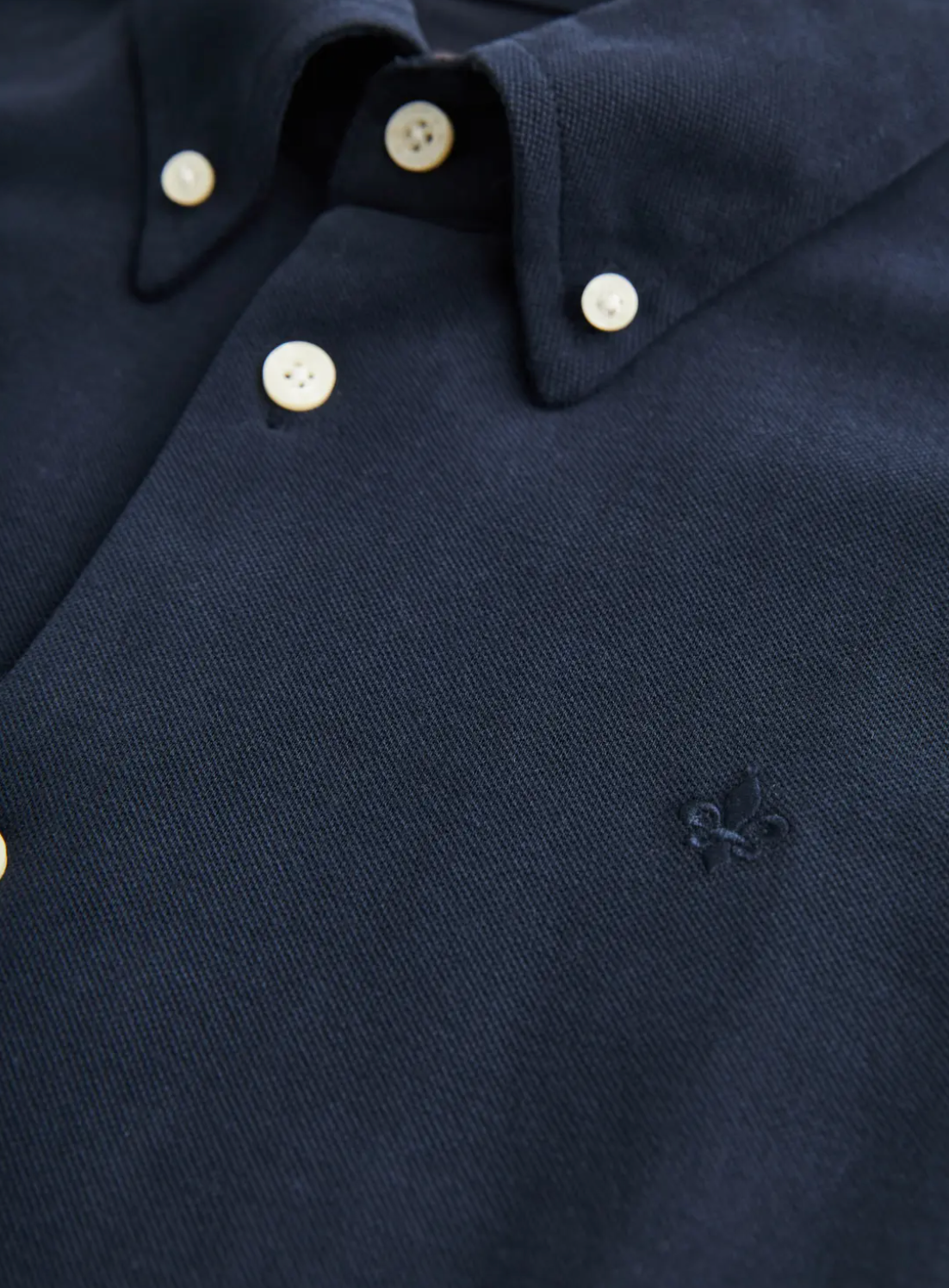 Skjorte - Camden Pique Shirt Navy Blue