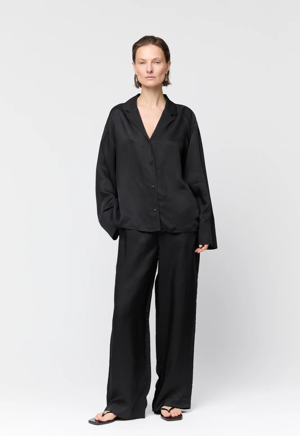 Bukse - Viscose Twill Siena Trousers Jet Black