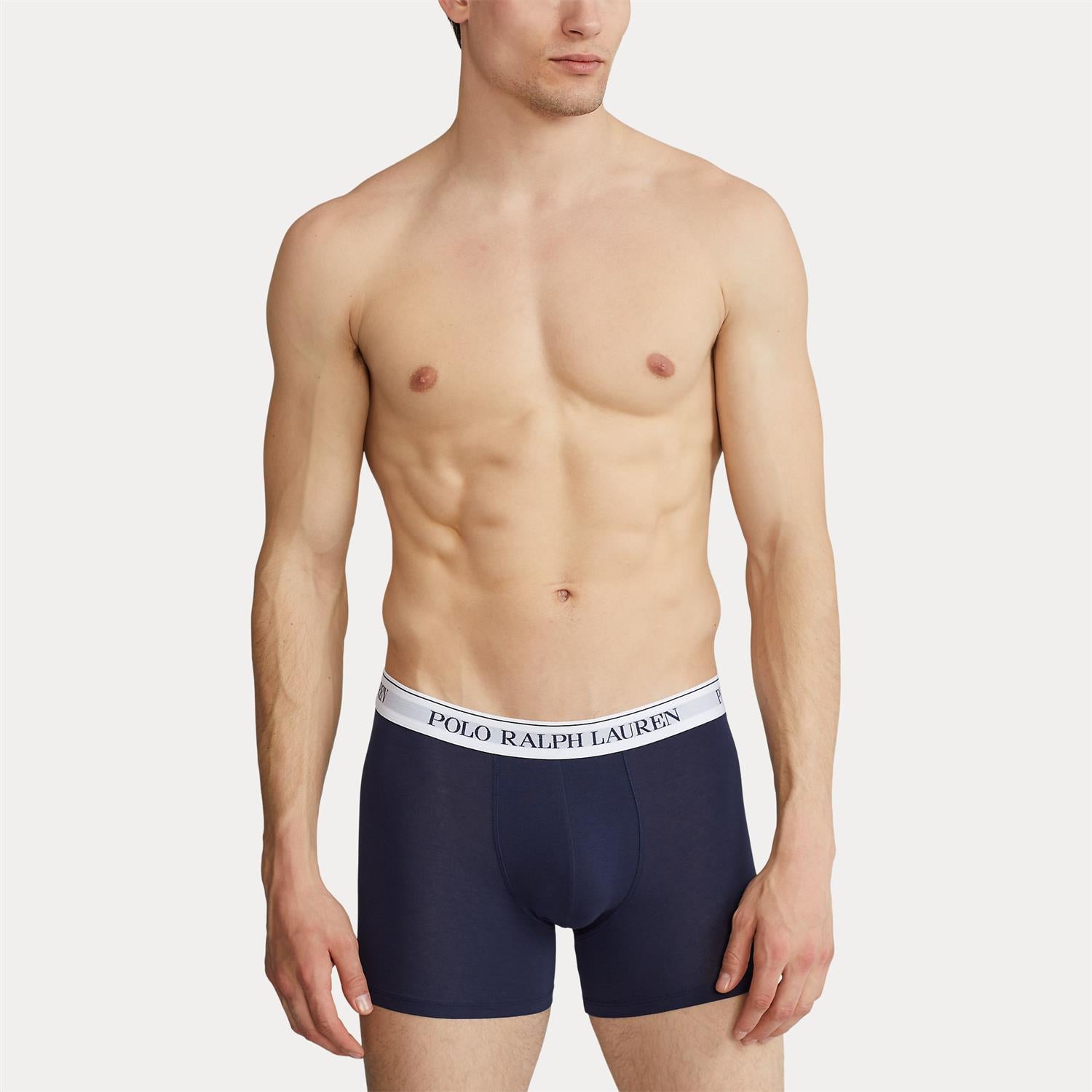 Boksershorts - Stretch Cotton Boxer Brief 3-Pack Navy White