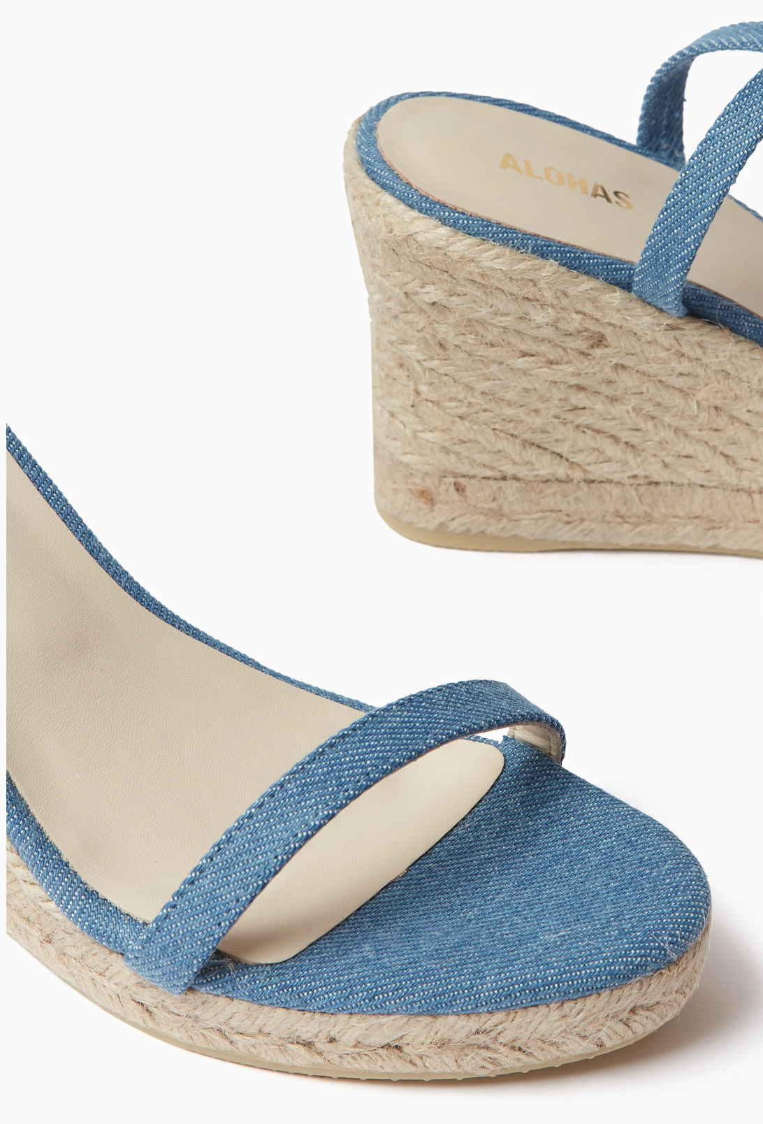 Espadrillos - Willa Denim Blue Leather Espadrilles
