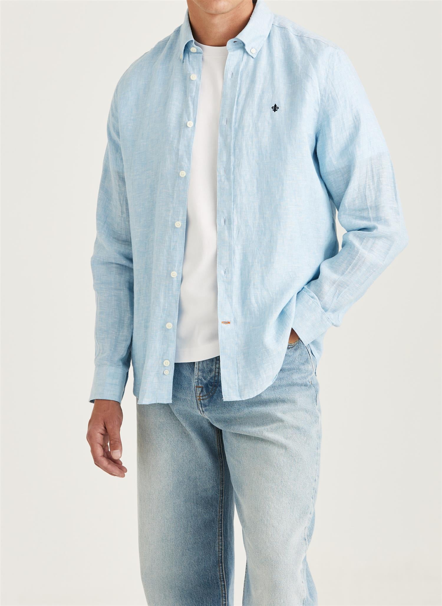 Linskjorte - Douglas Linen Shirt-Classic Fit Blue