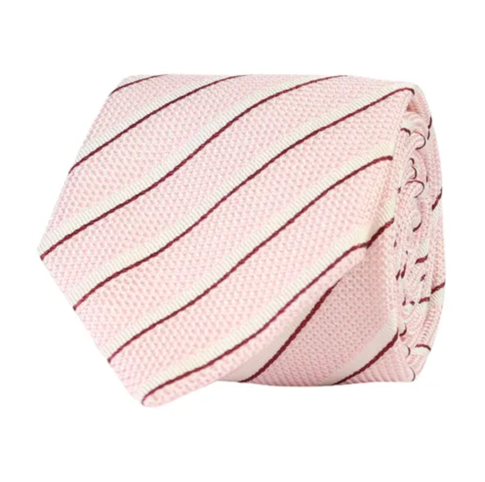 Slips - Classic Tie Pink Melange Stripe Grenadine