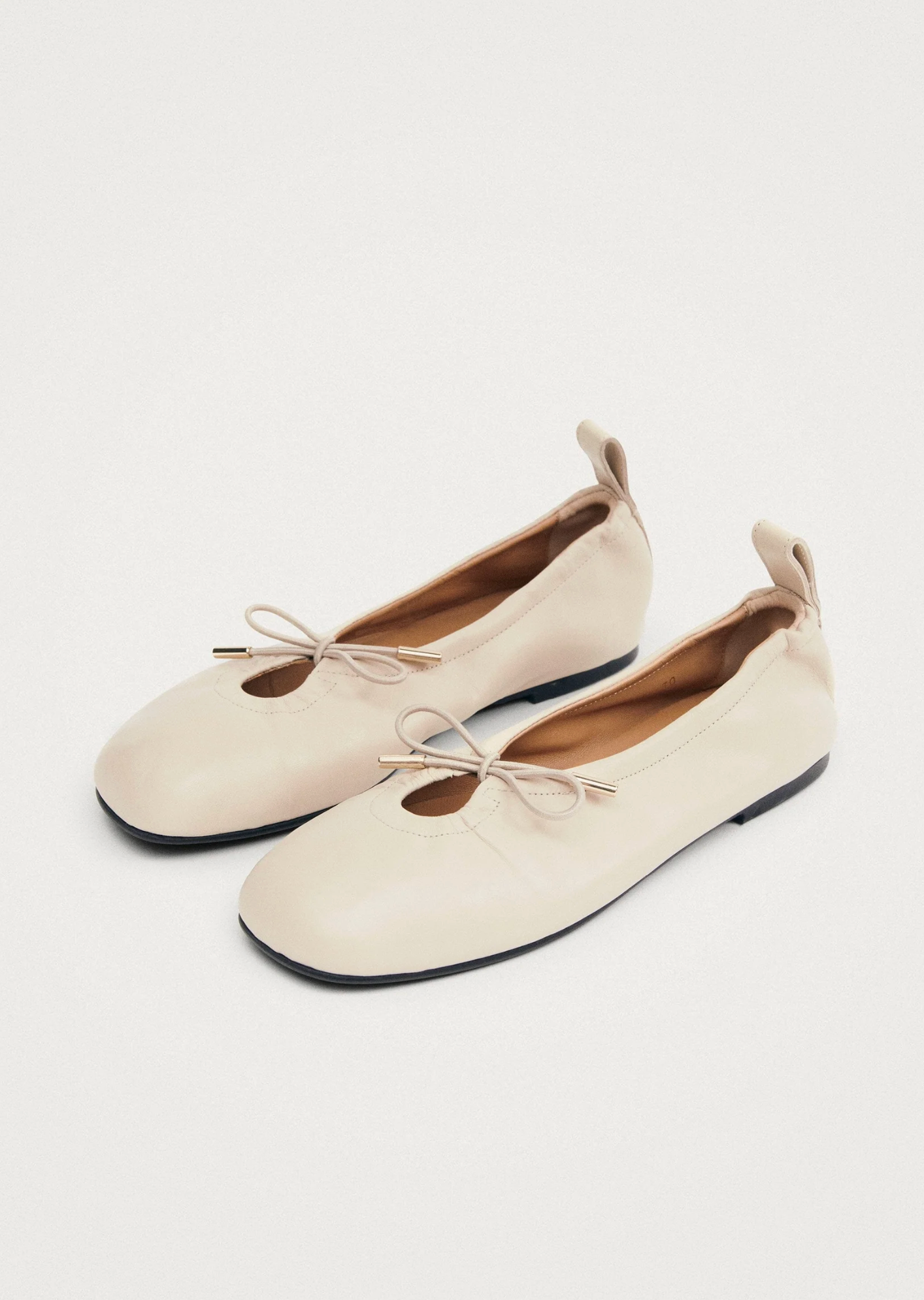 Ballerinasko - Rosalind Cream Leather Ballet Flats