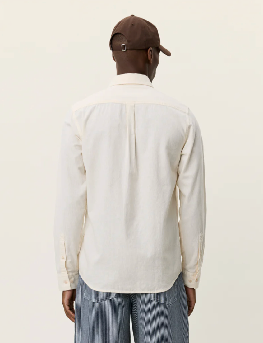 Skjorte - Konrad Cotton Linen Shirt Eggnog White