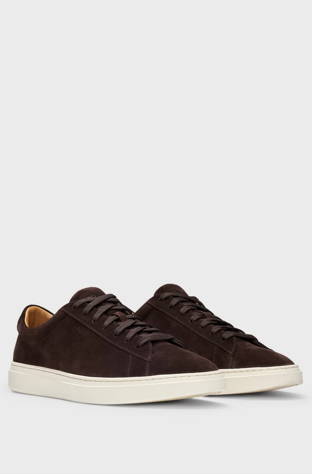 Sneakers - Kieran Suede Trainers With Rubber Outsole Dark Brown