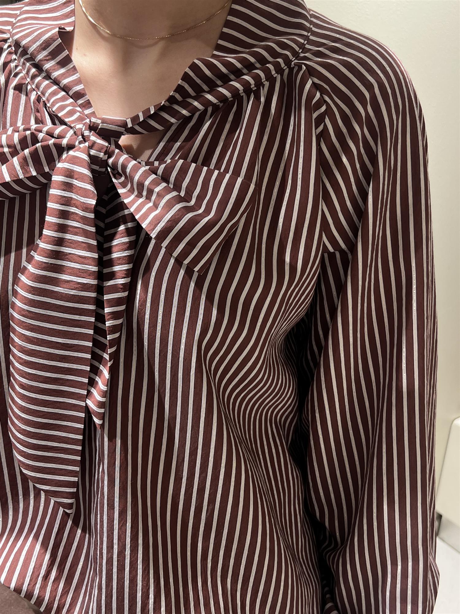 Skjorte - Striped Shirt Tabacco
