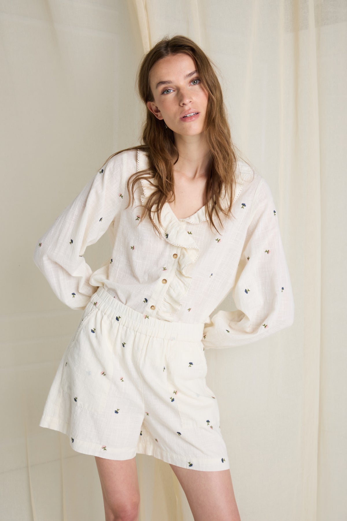 Bluse - Irmary Embroidery Flower Multi