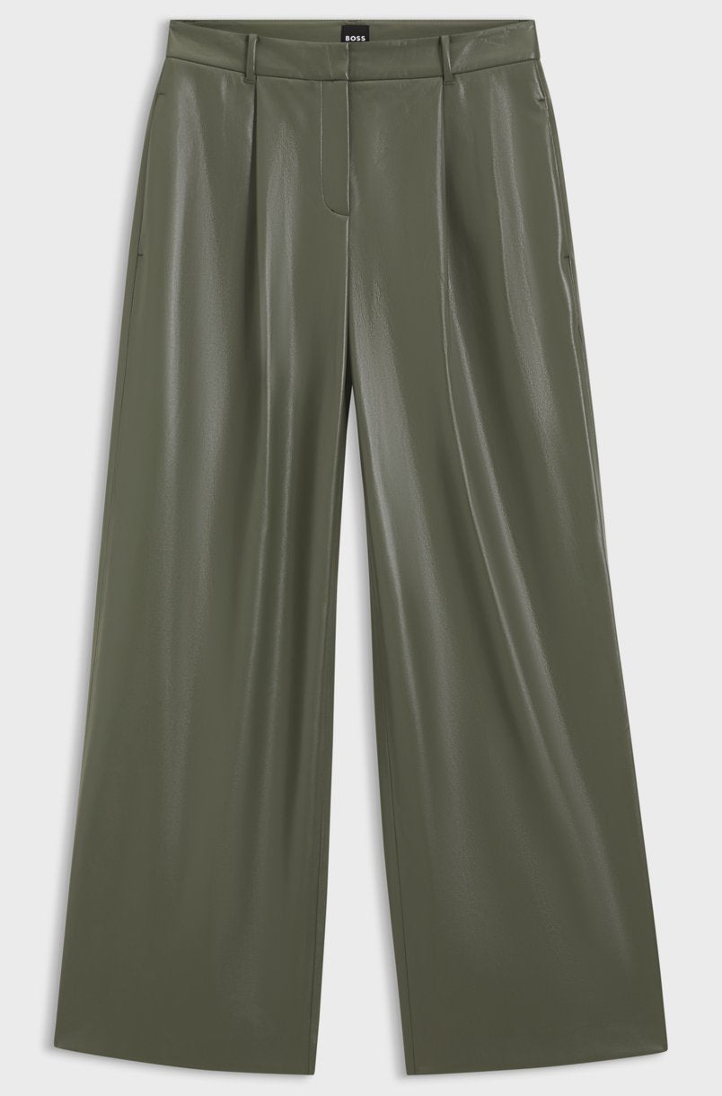 Bukse - Tiana Wide-leg trousers in faux leather