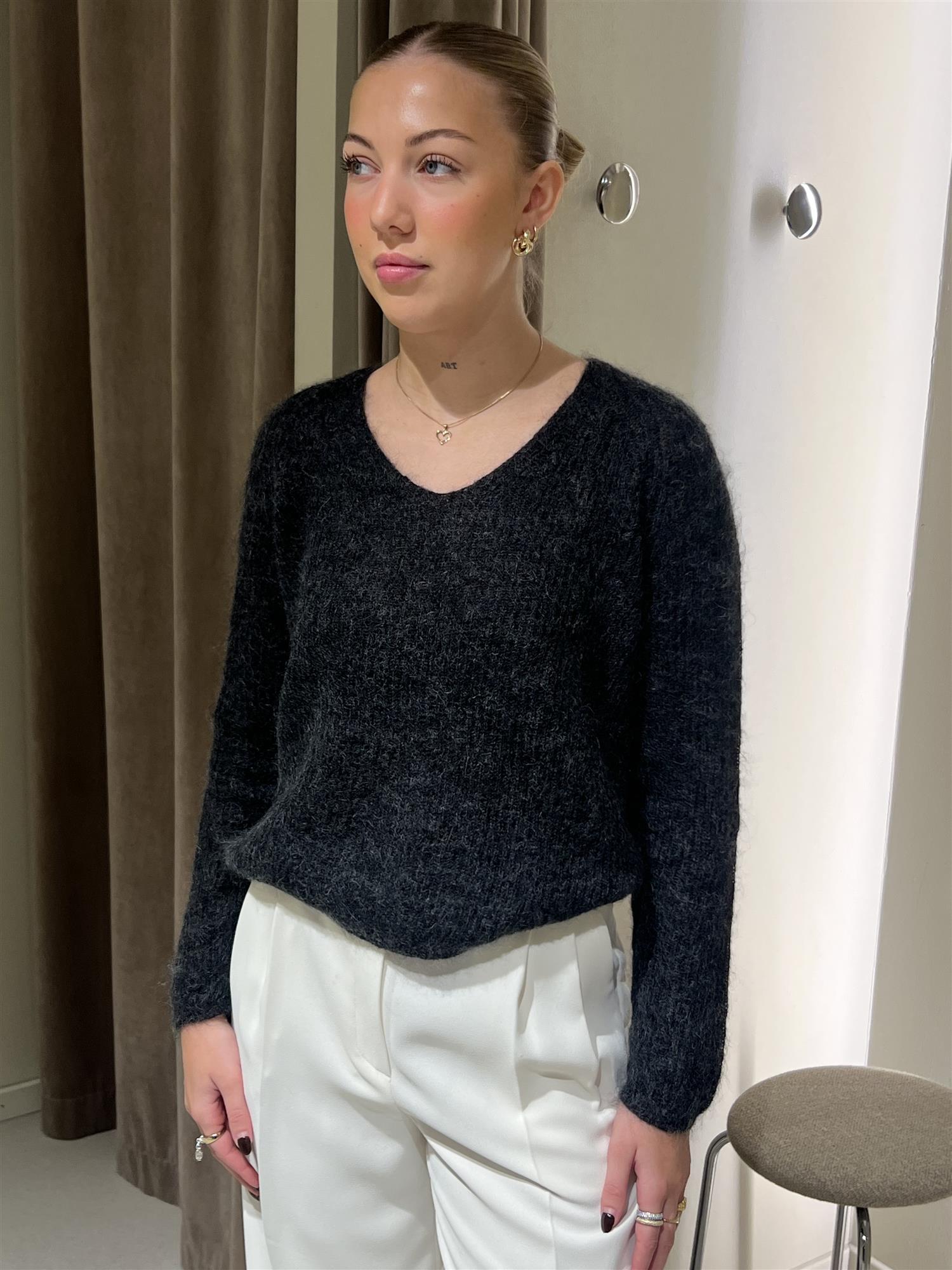 Genser - Ricetta Grey Loose-Knit Sweater