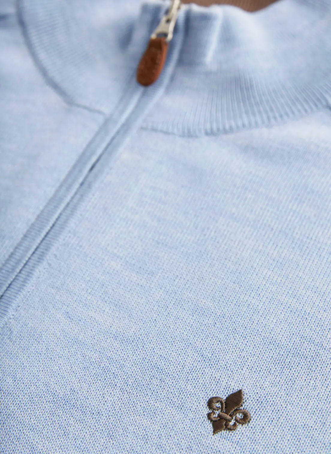 Genser - Merino John Zip Light Blue
