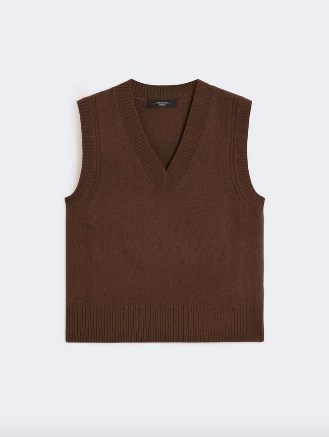Vest - Carlos Cashmere knit gilet Chocolate