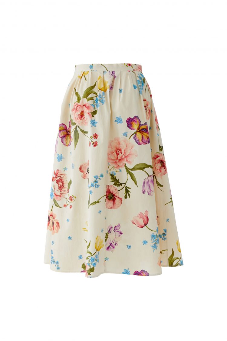 Skjørt - Midi Skirt White /Red