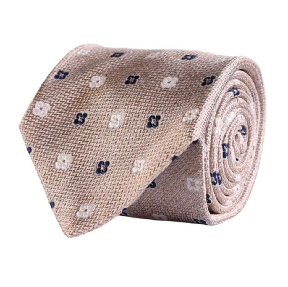Slips - Classic Tie Beige Melange Flower