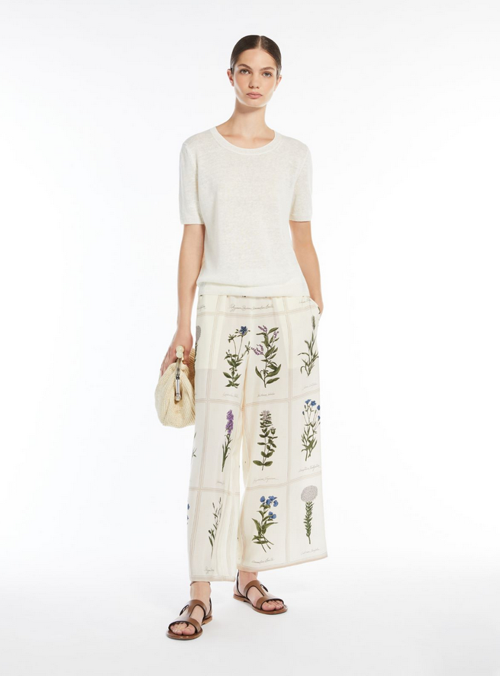 T-Skjorte - Pancone Linen Yarn Jumper White