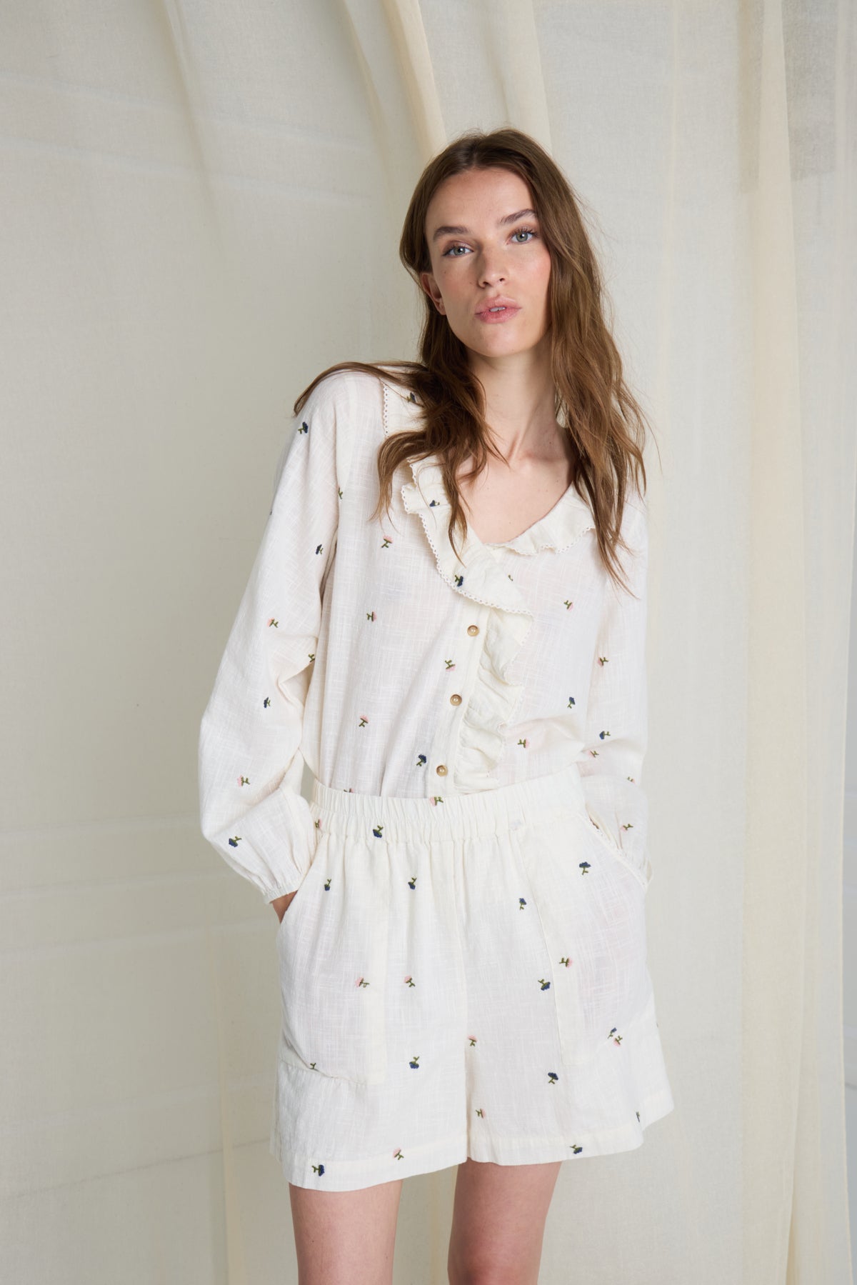 Bluse - Irmary Embroidery Flower Multi