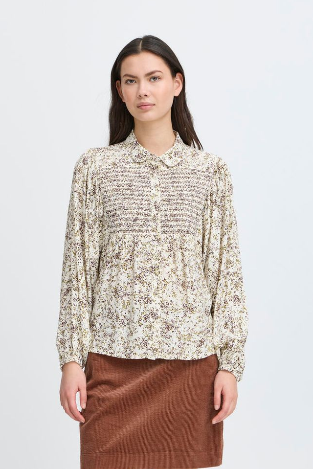 Bluse - Irmabelle Blouse Marbelle Print Birch