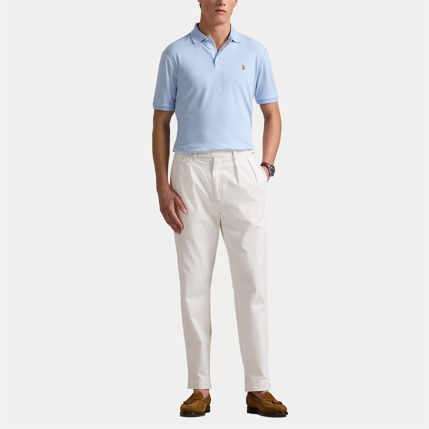 Pique - Custom Slim Fit Soft Cotton Polo Shirt Office Blue Heather