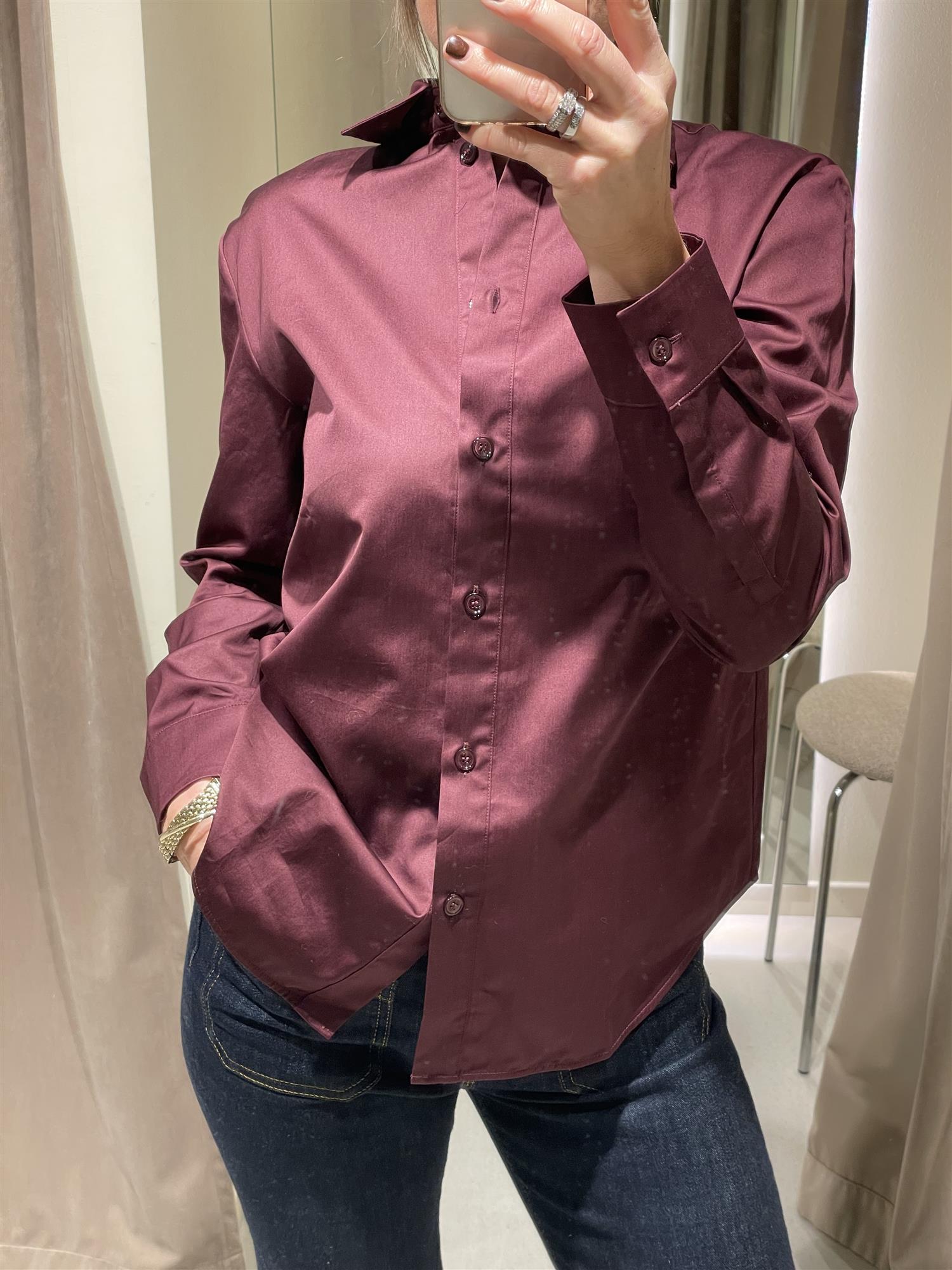 Bluse - Macina Cotton Blouse Red Purple