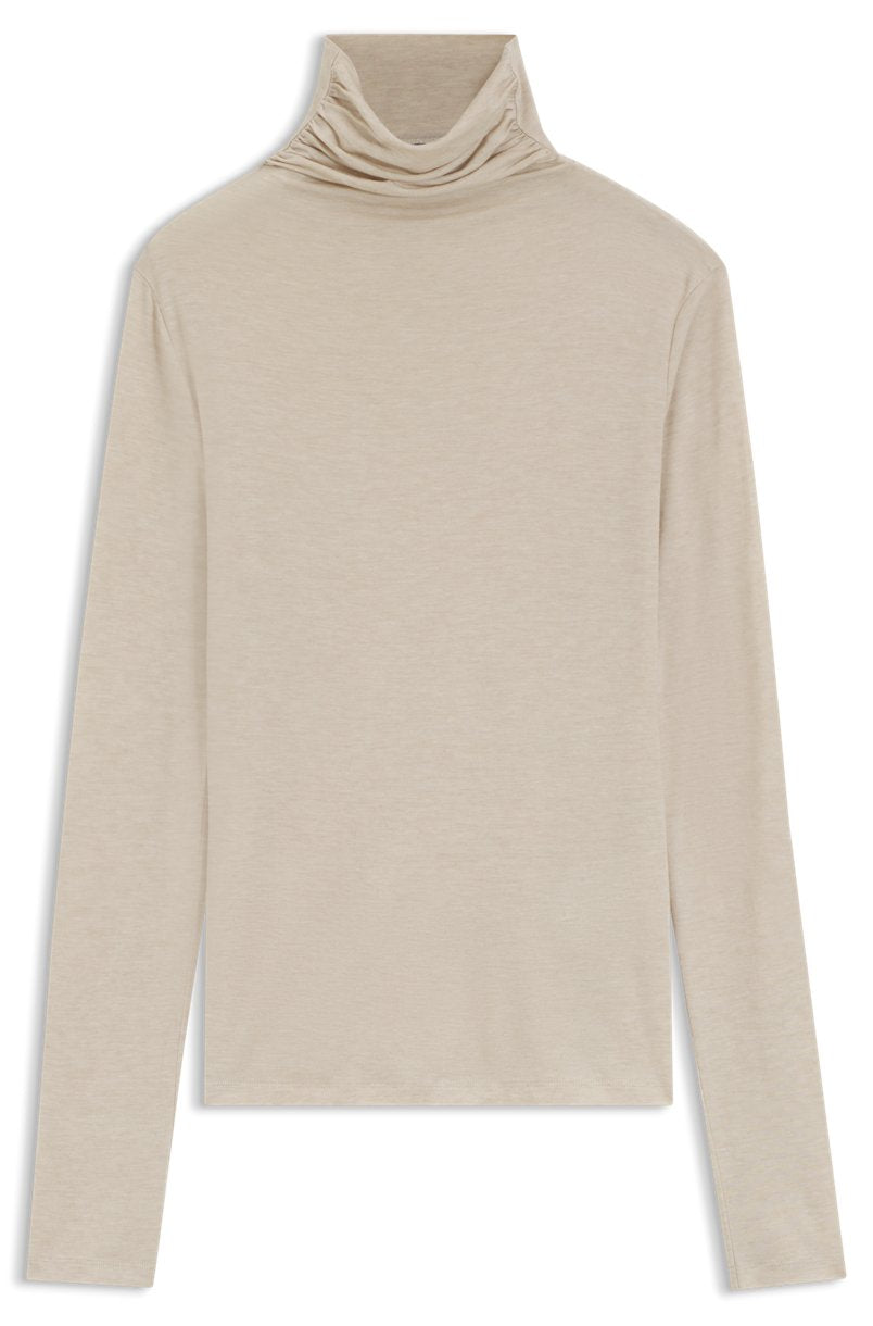 Genser - Elavus Draped Chimney-Neck Top Wool Blend Open White