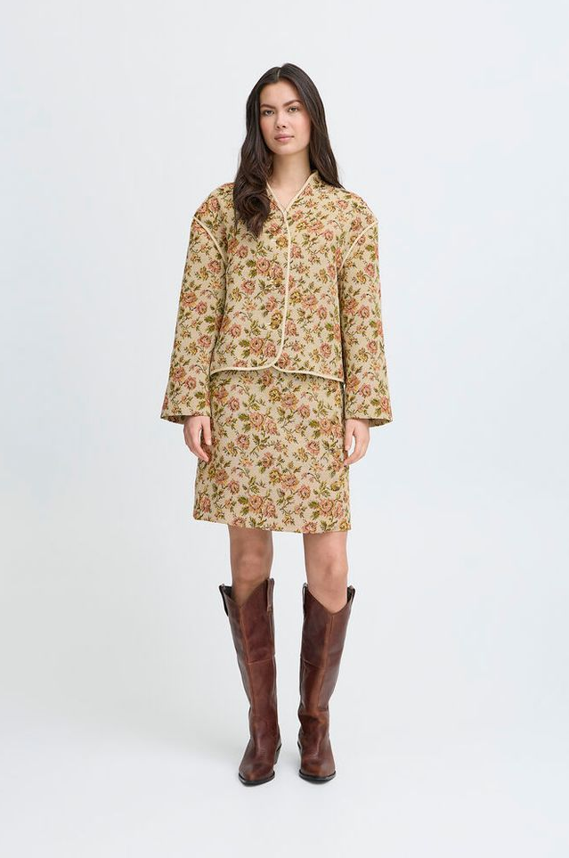 Skjørt - Irmaria Skirt Mariaa Jaquard Nature