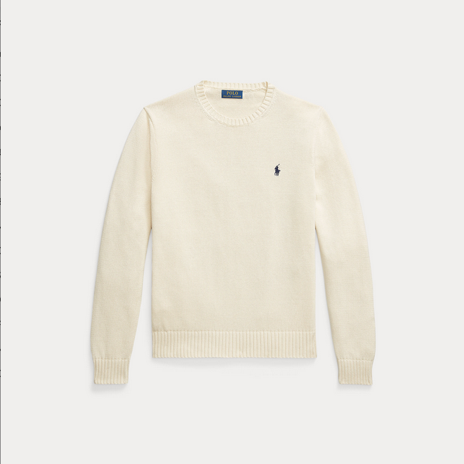 Genser - Cotton Crew Neck Sweater Andover Cream
