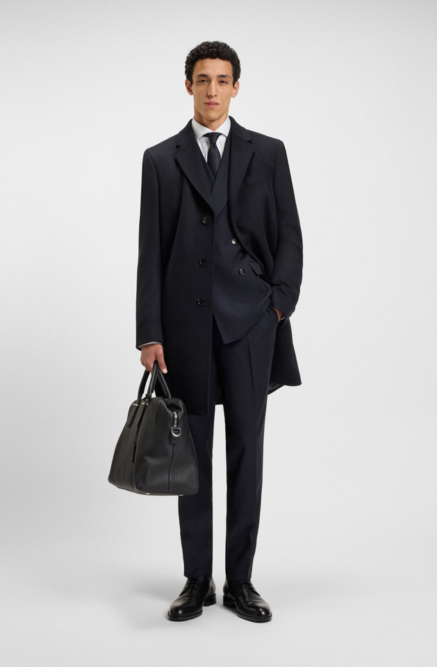 Frakk - Slim Fit Coat Wool Cashmere Dark Blue