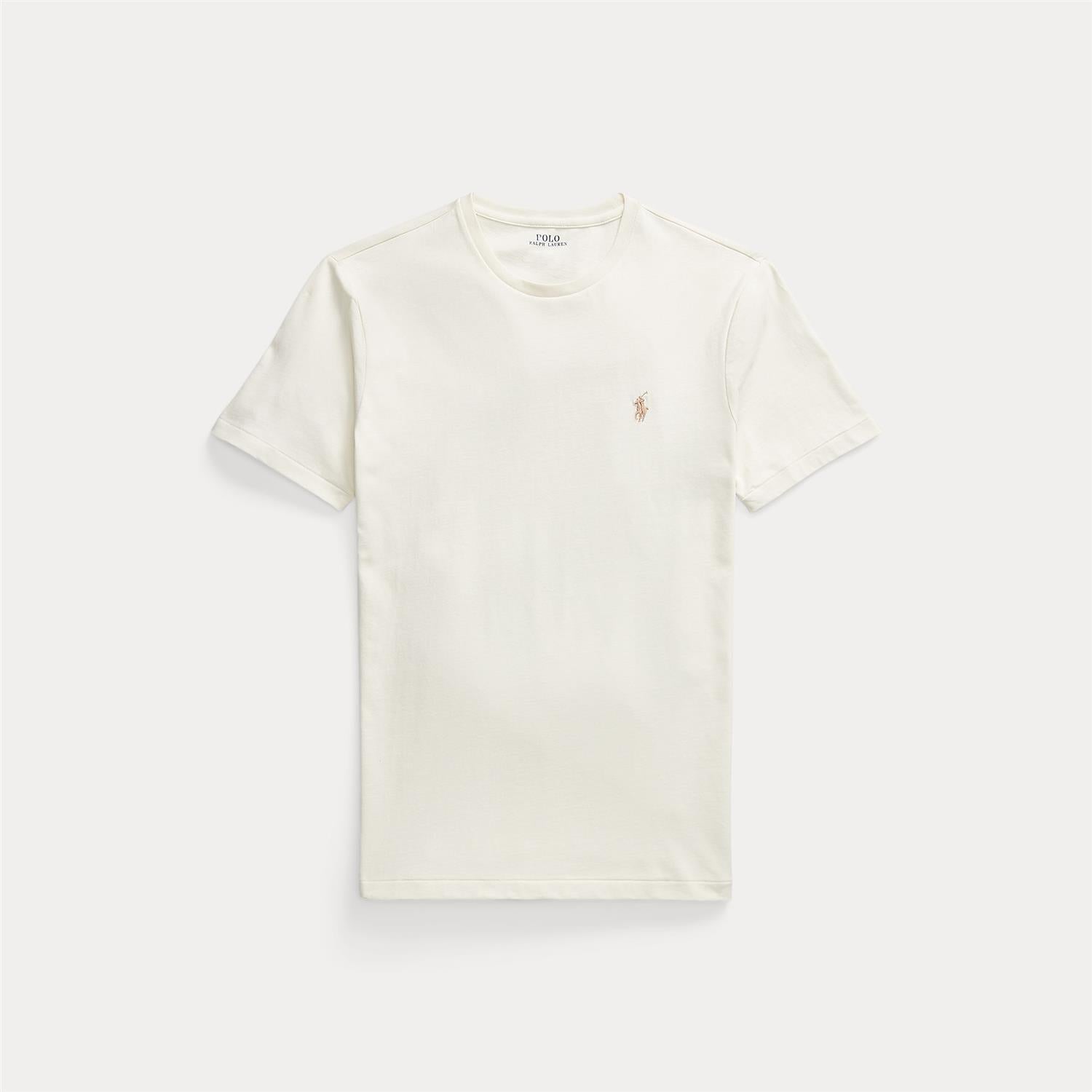 T-Skjorte - Custom Slim Fit Jersey Crewneck T-Shirt Parchment Cream