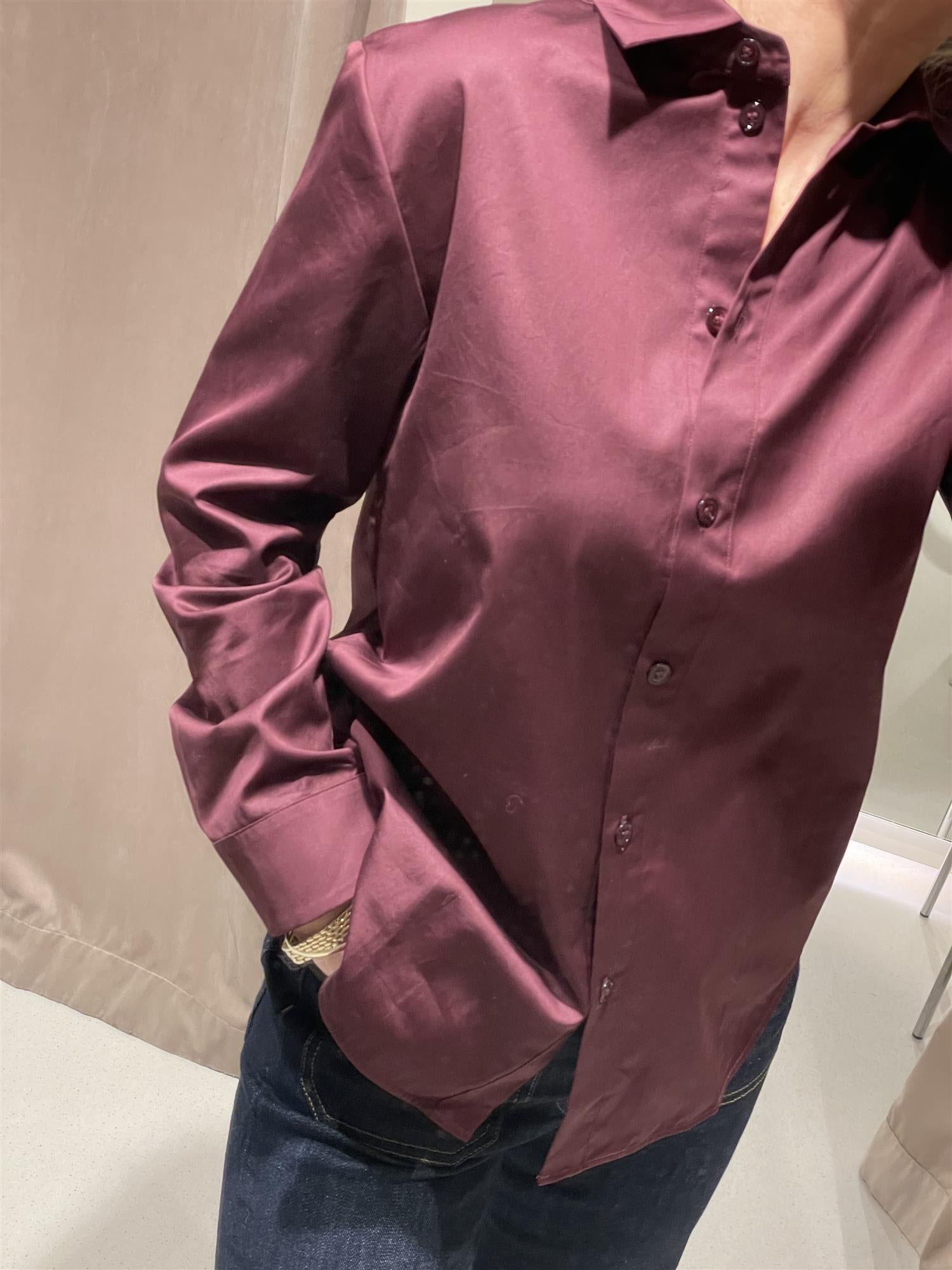 Bluse - Macina Cotton Blouse Red Purple