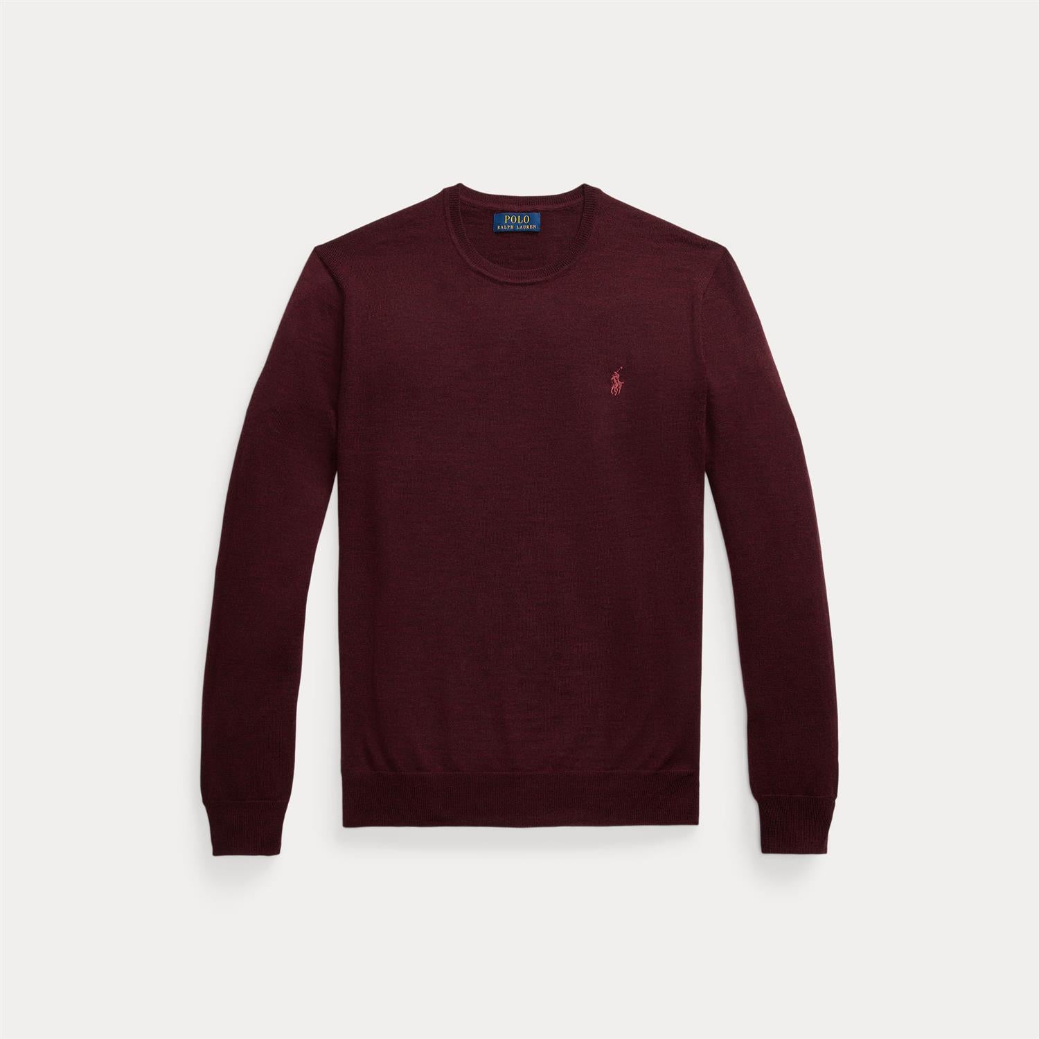 Genser - Slim Fit Washable Wool Crewneck Sweater Aged Wine Heather