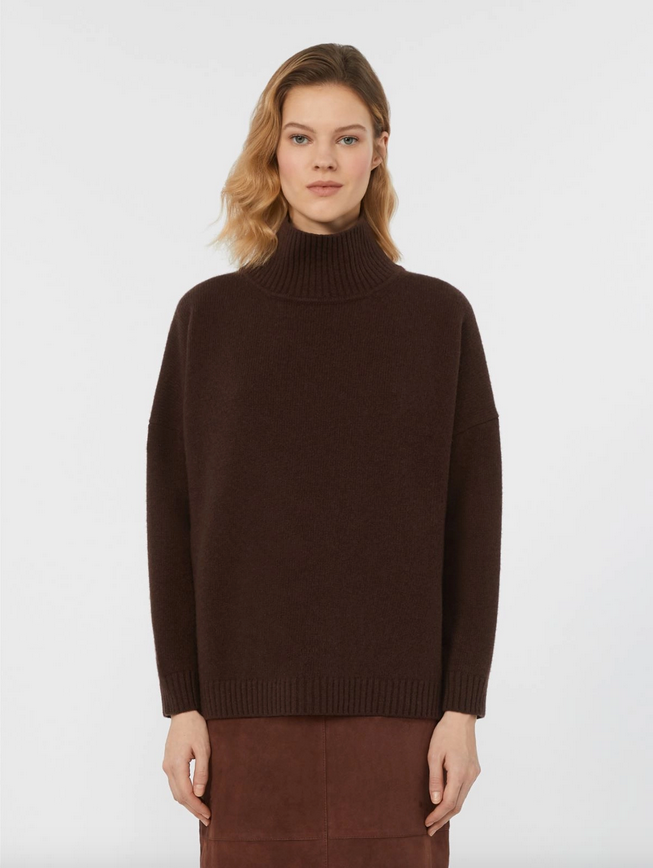 Genser - Borgia Wool knit turtleneck jumper Chocolate