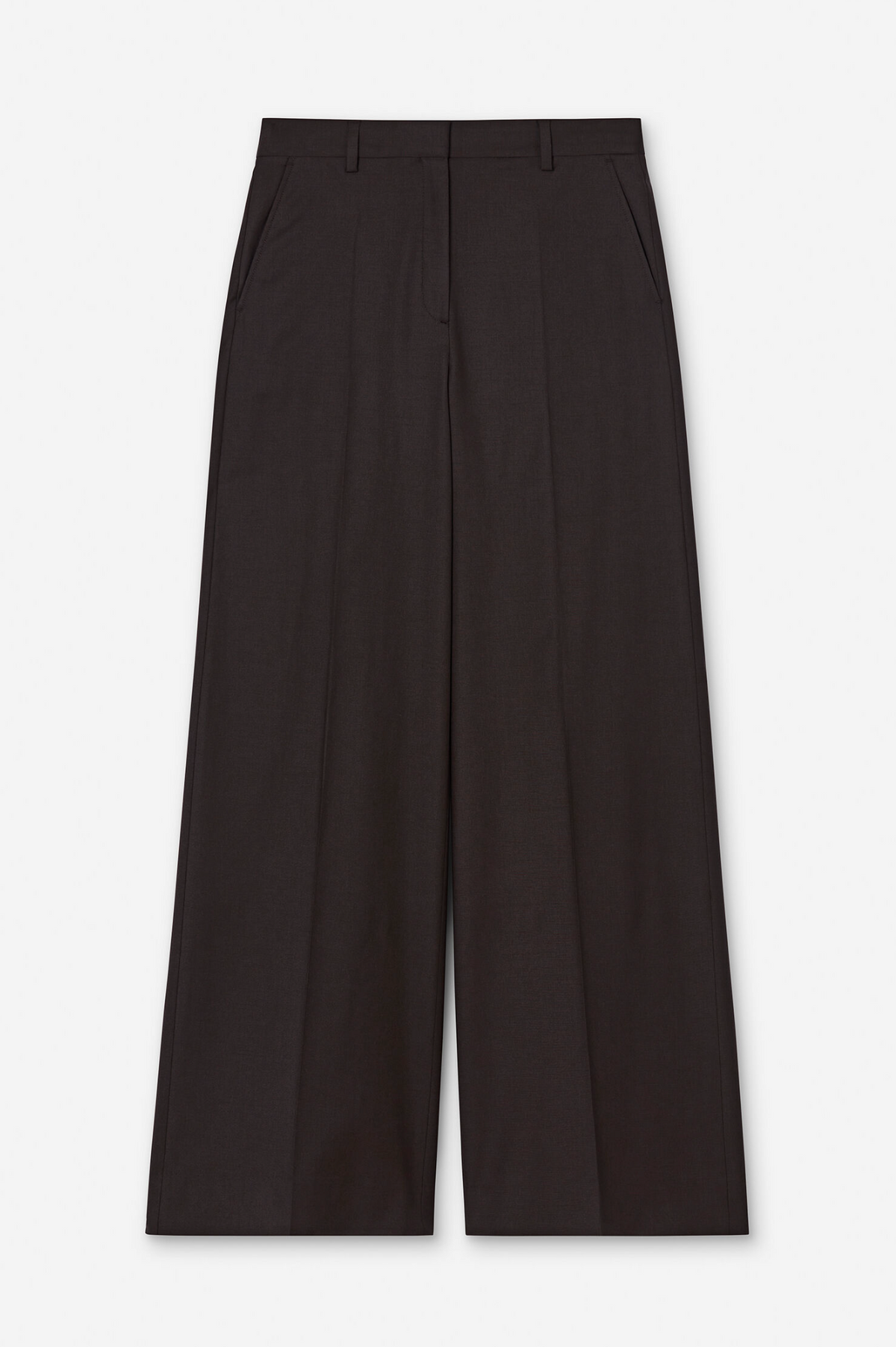 Bukser - Harlow Wool Trousers Dark Chocolate