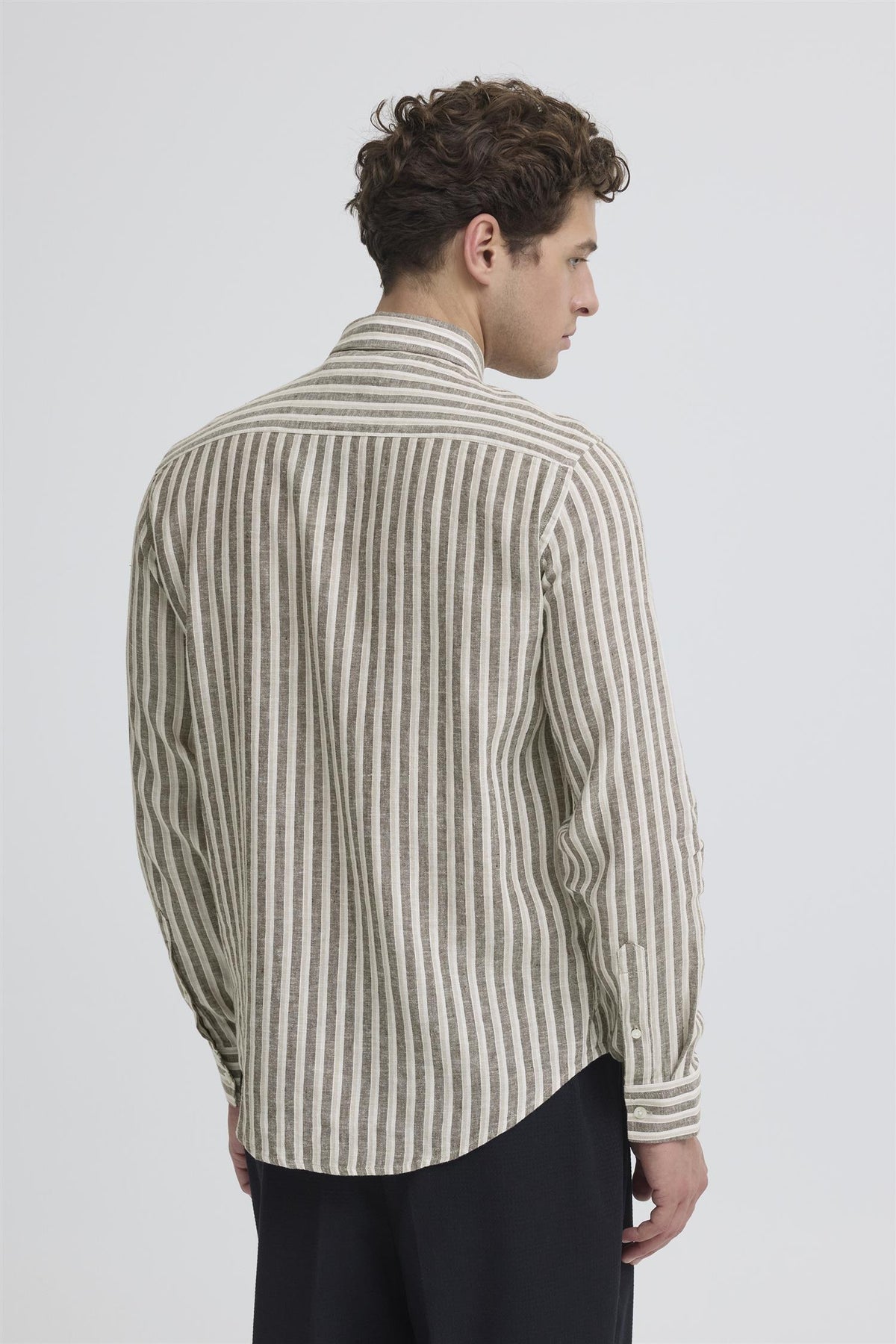 Skjorte - CFRISSA LS Striped Linen Shirt Demitasse