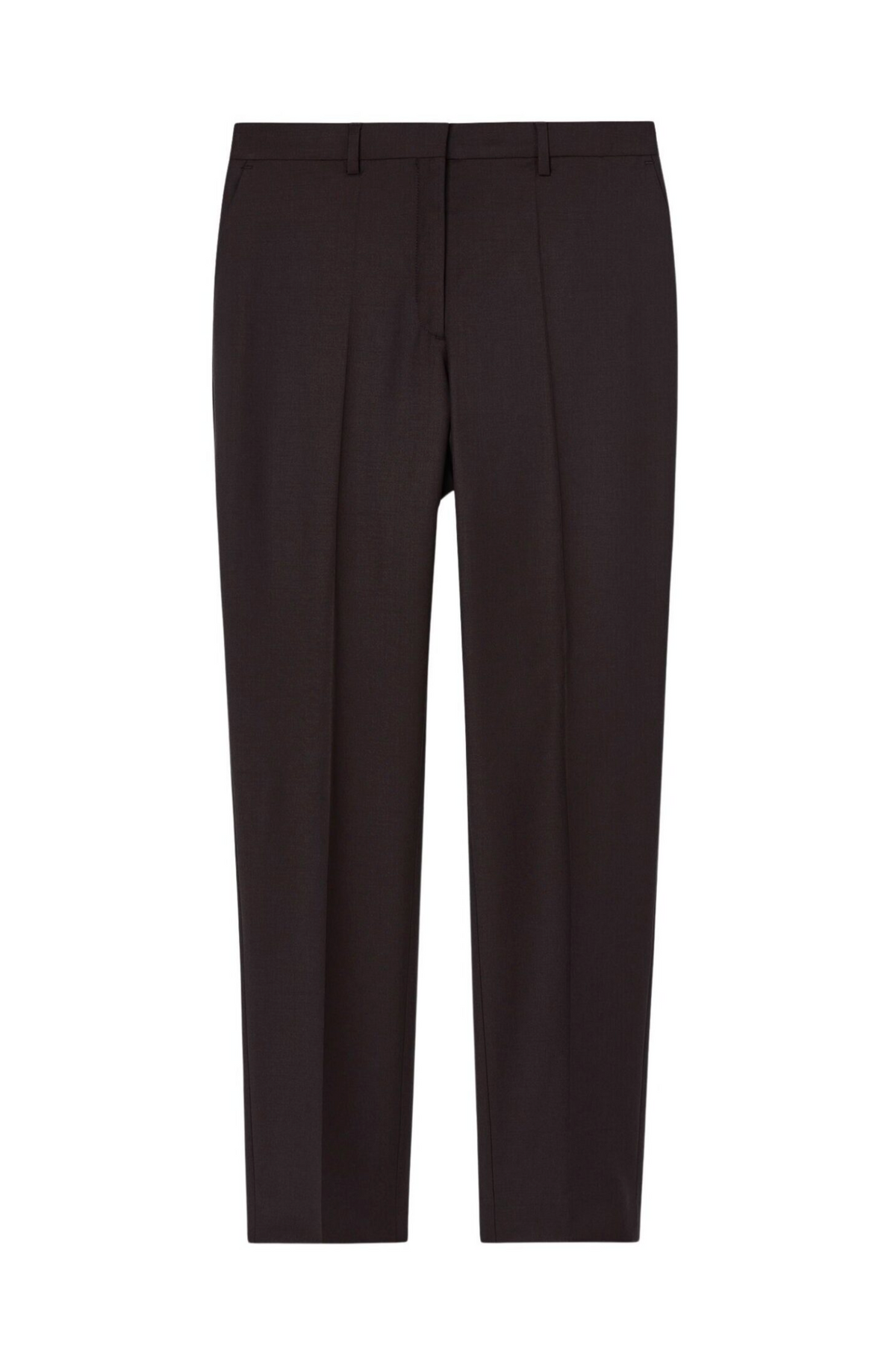 Bukse - Emma Cropped Cool Wool Trouser Dark Chocolate