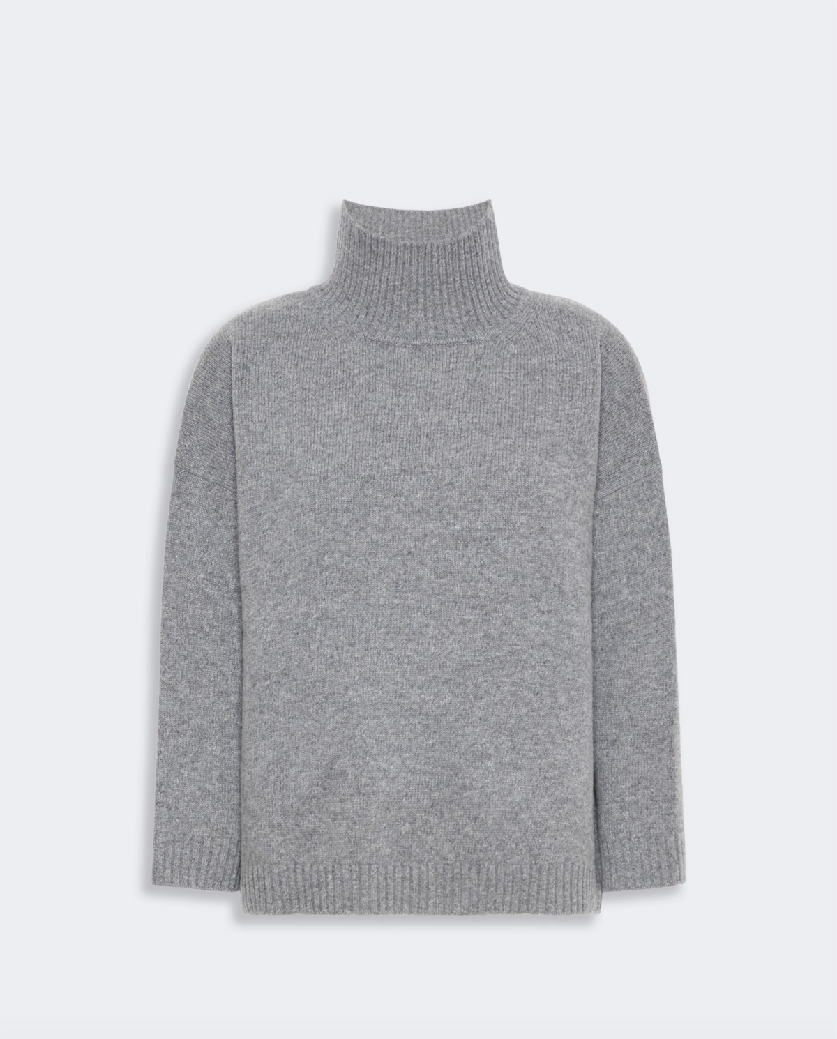 Genser - Borgia Wool Knit Turtleneck Jumper Medium Grey