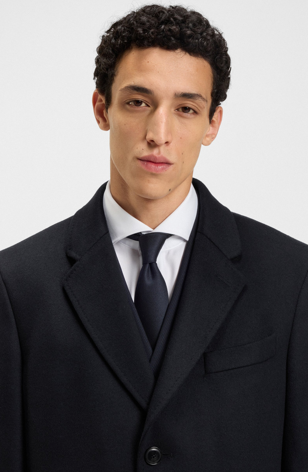 Frakk - Slim Fit Coat Wool Cashmere Dark Blue