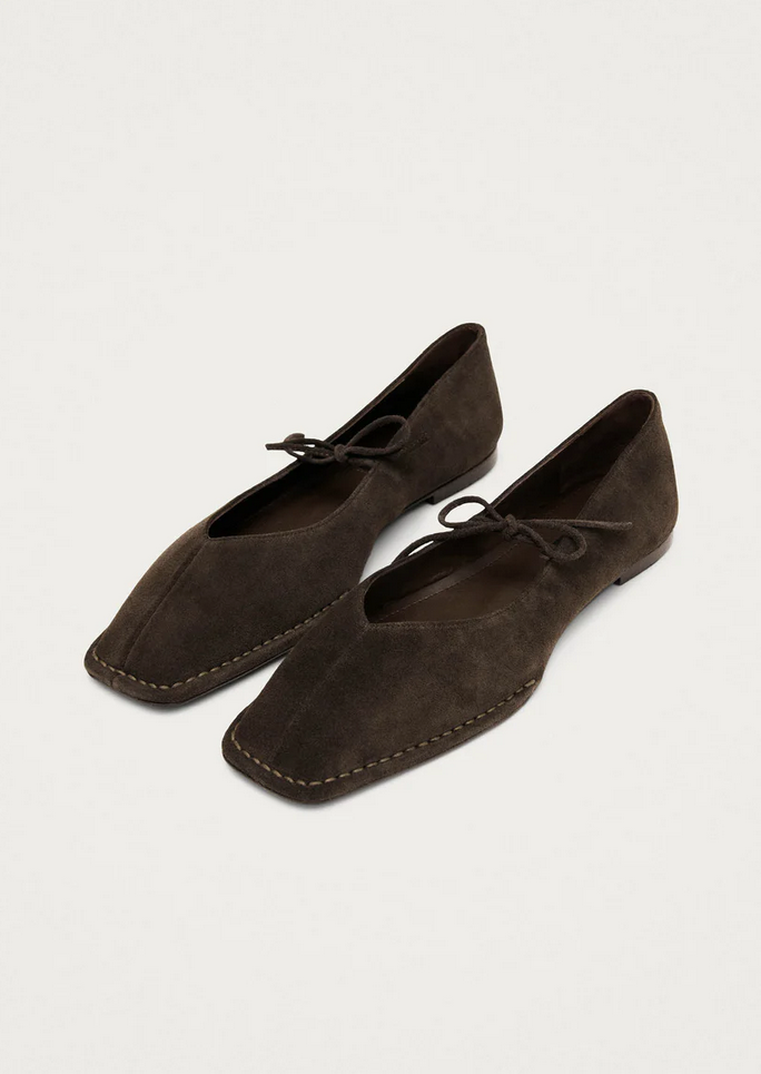 Ballerinasko - Sway Suede Coffee Brown Leather Ballet Flats