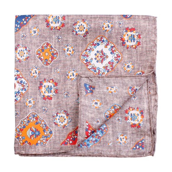 Tørkle - Pocket Square Flower Twill 805 Beige
