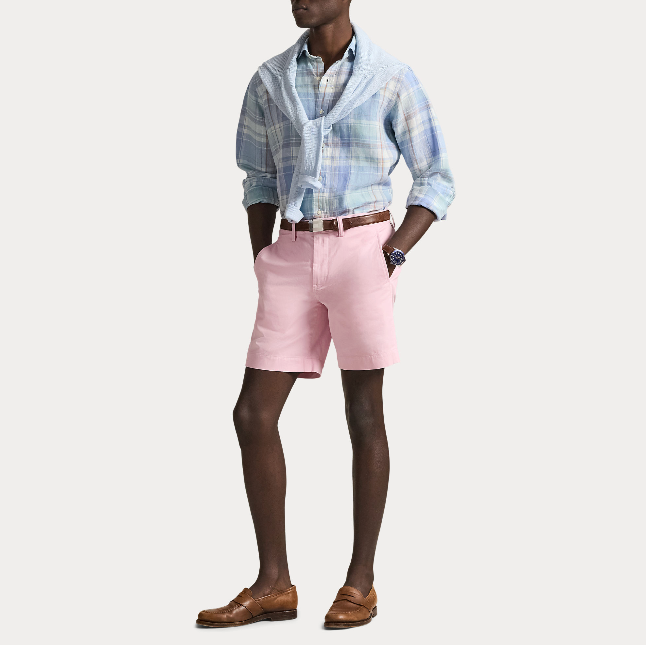 Shorts - Stretch Straight Fit Chino Short Carmel Pink
