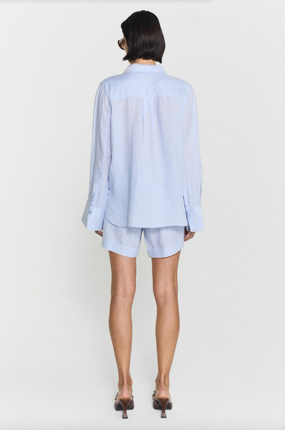 Skjorte - Cassidy Linen Shirt Illusion Blue
