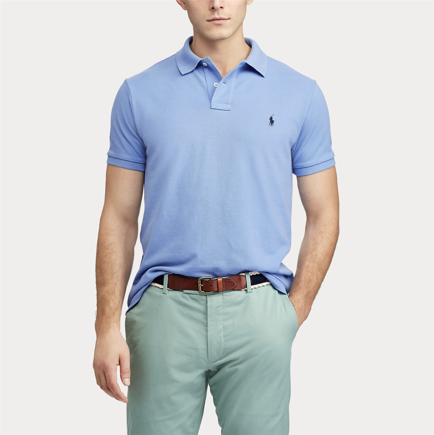 Pique - The Iconic Mesh Polo Shirt Harbour Island Blue