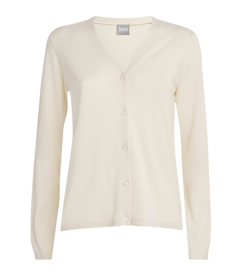 Cardigan - Efedra Silk Cotton Cardigan Ivory