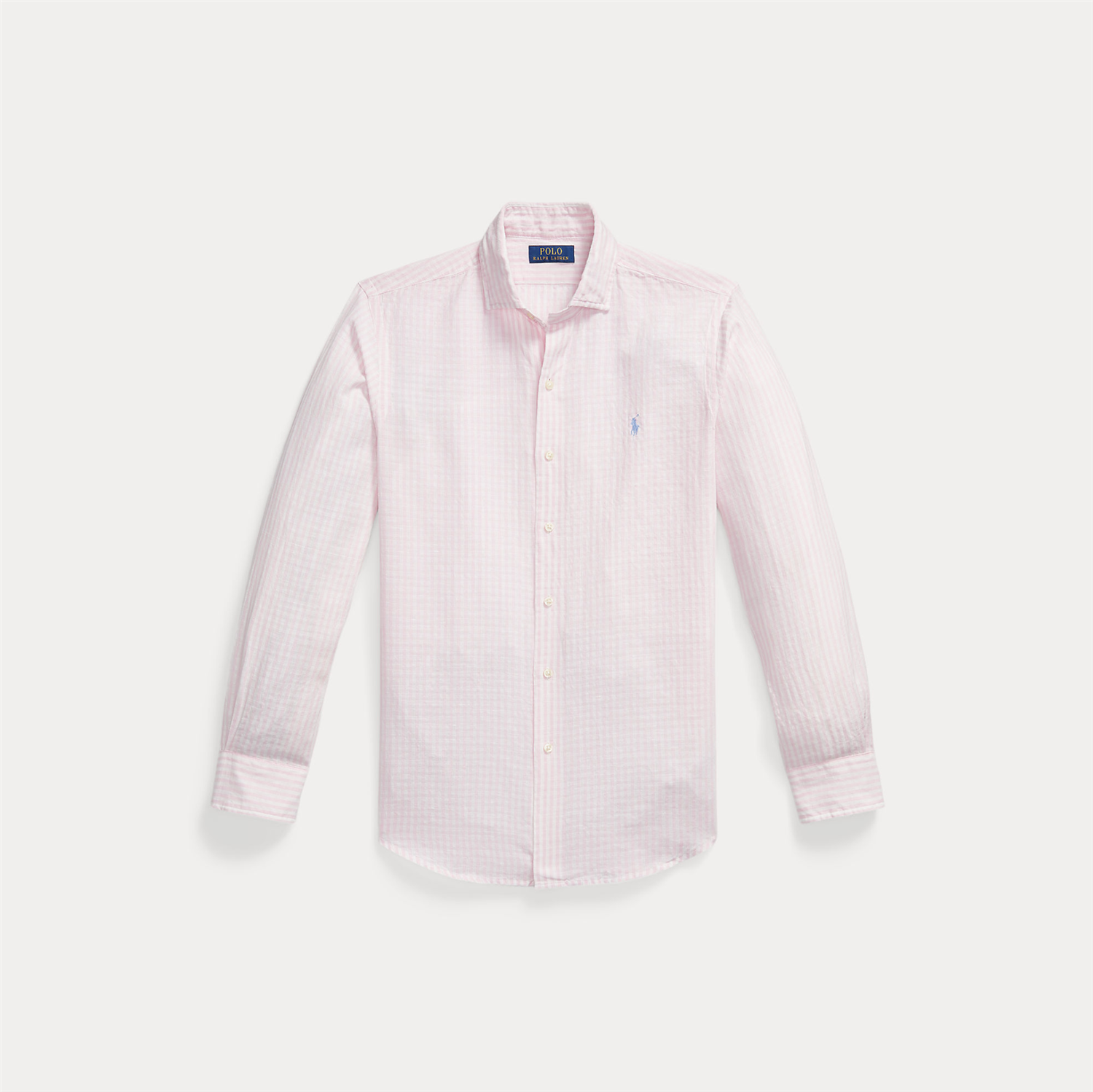 Skjorte - Custom Fit Striped Seersucker Shirt Pink / White