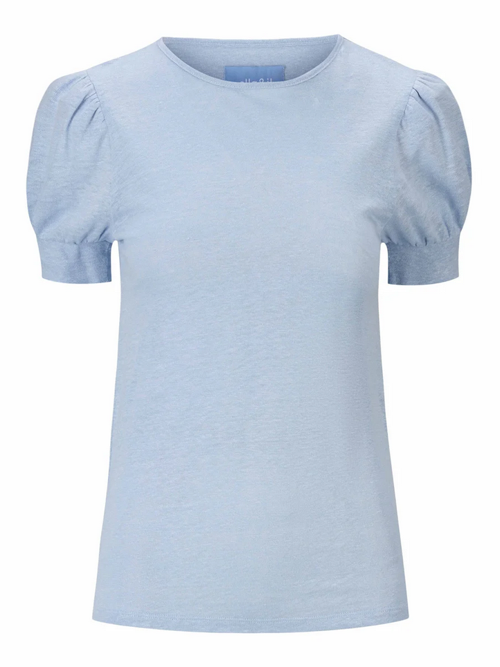 T-Skjorte - Madeleine Linen Tee Kentucky Blue