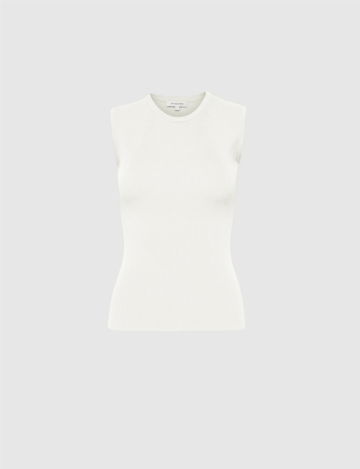 Topp - Griet Rib-Knit Top White