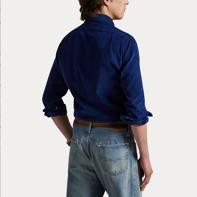 Skjorte - Custom Fit Corduroy Shirt Freshwater